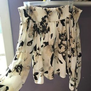 Off white/floral off the shoulder top